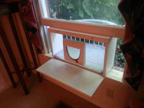 Cat Solarium, Cat Window Box, Cat perch, Cat window Door, outdoor cat window perch, patio, Plexiglas, cat veranda window house